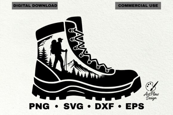 Download Hiking Shoes Boots Silhouette Svg - Silhouette Collection